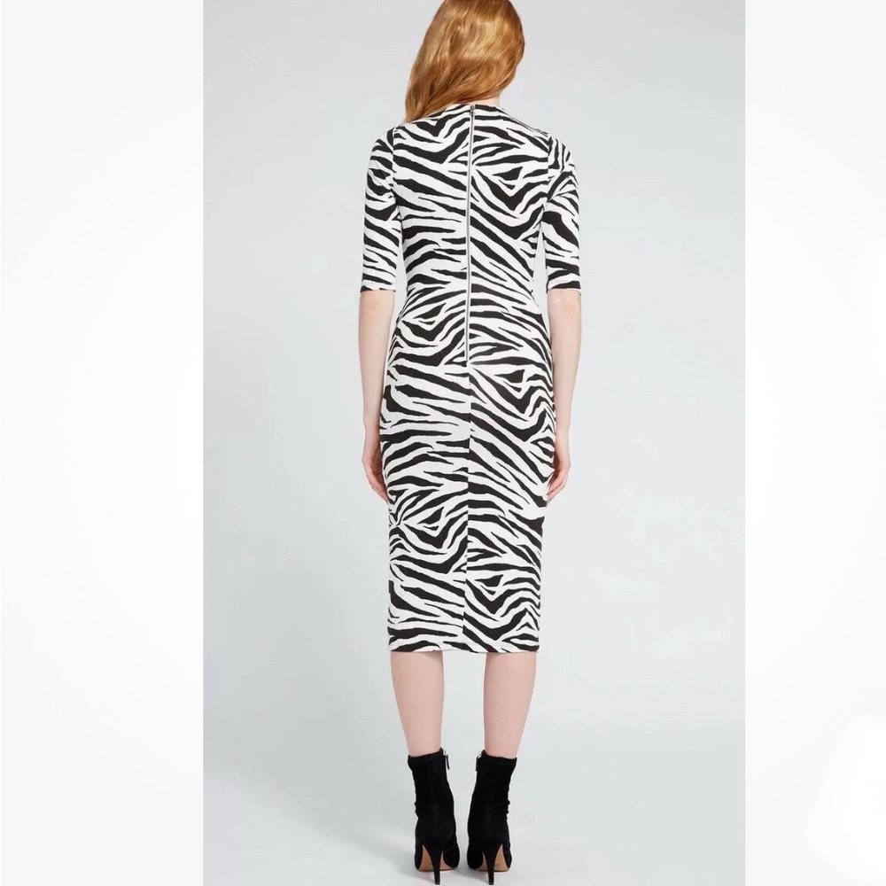 ALICE + OLIVIA Zebra-Print Sheath Bodycon Dress Size 6 - Picture 5 of 12